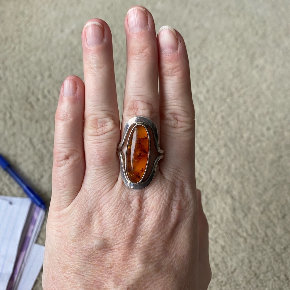 DDD Silver and Amber Ring